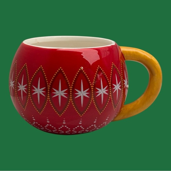 Harry & David Holiday Christmas Mug Red and White Starburst Pattern Ceramic - Picture 1 of 10